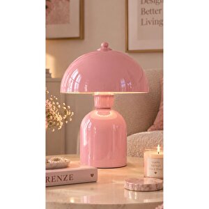 Pinky Abajur Pembe Metal Gövde Masa Lambası