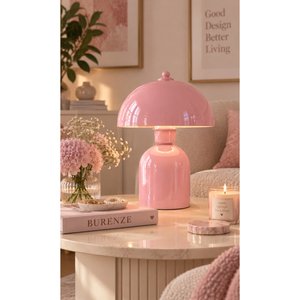 Pinky Abajur Pembe Metal Gövde Masa Lambası
