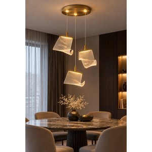Luxury Sarkıt Art Of İstanbul Sarkıt Led Avize Sanatı 3'lü Avize Power Led 3 Renk