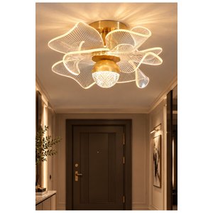 Lauren Gold Sarı Led Avize 3 Renk Işık Power Ledli Tavan Avizesi