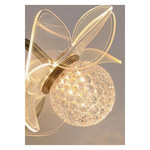 Lauren Gold Sarı Led Avize 3 Renk Işık Power Ledli Tavan Avizesi