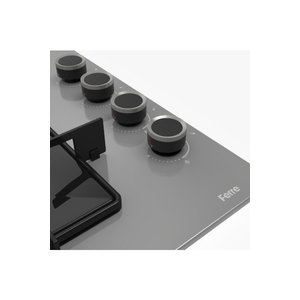 Ss208 Gri Cam Ankastre Ocak - Kare Emaye Izgara 60 Cm