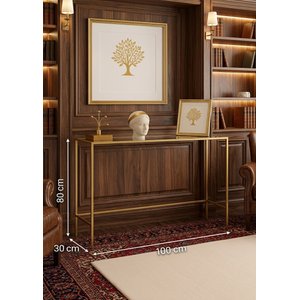 Penguen Gold Dresuar Kahve Köşesi Modern Konsol 100 Cm Şeffaf Cam