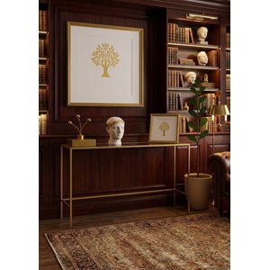 Penguen Gold Dresuar Kahve Köşesi Modern Konsol 100 Cm Şeffaf Cam