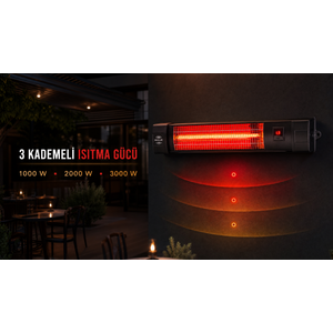 Warmista Dış Mekan Bahçe Halojen Karbon Isıtıcı 3000 Watt