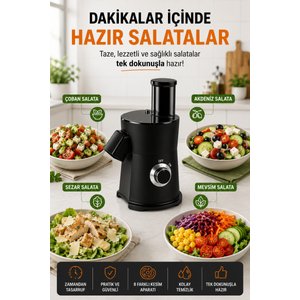 Elektrikli Sebze Meyve Doğrayıcı – 8 Mm Küp Doğrama, 7 Kesim Aparatı, 65 Mm Geniş Besleme, 800w Siyah