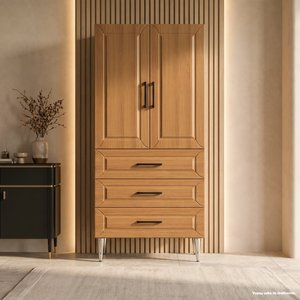 Siena Çok Amaçlı Dolap 60 Cm 2 Kapak 3 Çekmece Açık İtalyan Ceviz - Çok Amaçlı Kiler Dolabı