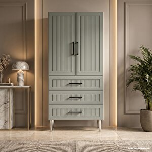 Notting Hill Çok Amaçlı Dolap 60 Cm 2 Kapak 3 Çekmece Soft Somon - Çok Amaçlı Mutfak Dolabı