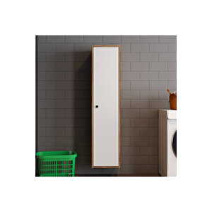 Mila Banyo Kileri Çok Amaçlı Dolap Banyo Dolabı Duvara Monte Ceviz&beyaz Ceviz Beyaz