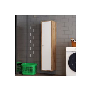 Mila Banyo Kileri Çok Amaçlı Dolap Banyo Dolabı Duvara Monte Ceviz&beyaz Ceviz Beyaz