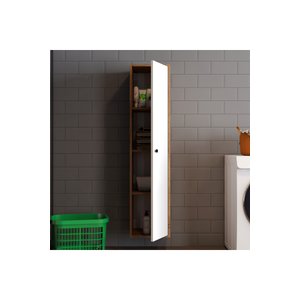 Mila Banyo Kileri Çok Amaçlı Dolap Banyo Dolabı Duvara Monte Ceviz&beyaz Ceviz Beyaz