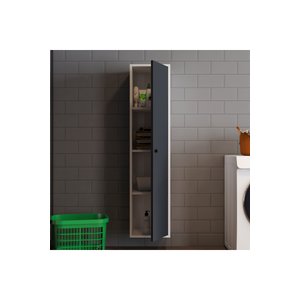 Mila Banyo Kileri Çok Amaçlı Dolap Banyo Dolabı Duvara Monte Beyaz&antrasit Antrasit Beyaz