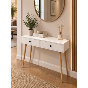 Viva 120 Cm -2 Kapaklı - Ahşap Ayaklı Dresuar -beyaz