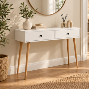 Viva 120 Cm -2 Kapaklı - Ahşap Ayaklı Dresuar -beyaz