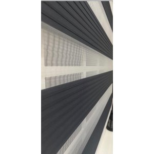 Pileli Antrasit Gri Zebra Stor Kaliteli Güneşlik Perde Stb-131 190x200 cm