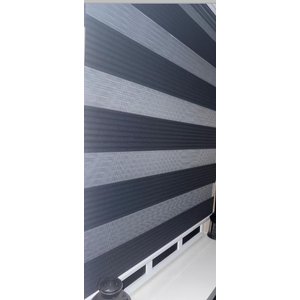 Pileli Antrasit Gri Zebra Stor Kaliteli Güneşlik Perde Stb-131 190x200 cm