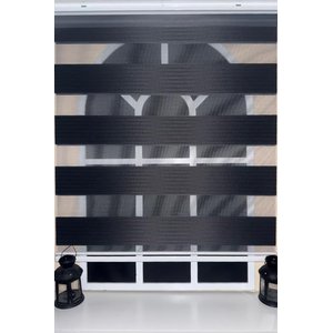 Pileli Antrasit Gri Zebra Stor Kaliteli Güneşlik Perde Stb-131 190x200 cm