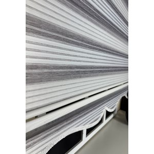 Gri Renk Geçişli Geniş Plise Zebra Stor Perde (etek Dilimli) 120x260 cm