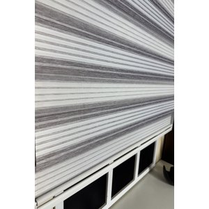 Gri Renk Geçişli Geniş Plise Zebra Stor Perde 190x260 cm