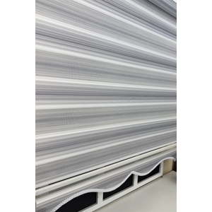 Gri Renk Geçişli Zebra Stor Perde (etek Dilimli) 60x200 cm