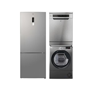 3'lü Beyaz Eşya Set İnox (hocg5t718ex1-hbr 410bl10g-hf 6c7fox)