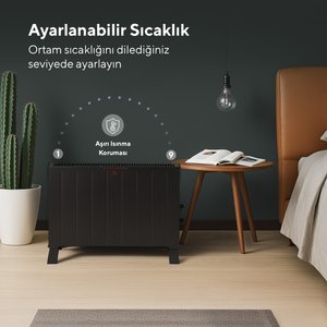 Siyah Konvektör Isıtıcı 2500w Hc-2947