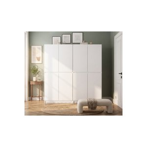 Woltrax Serisi 150 Cm Kapaklı Raflı Portmanto,askılık,vestiyer,ayakkabılık,çok Amaçlı Dolap Beyaz