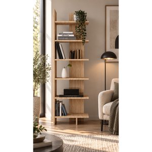 Ri̇o Ki̇taplik 6 Rafli Dekorati̇f Ki̇taplik Ev Ofi̇s Atlanti̇k Çam