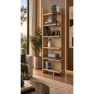 Ri̇o Ki̇taplik 6 Rafli Dekorati̇f Ki̇taplik Ev Ofi̇s Atlanti̇k Çam