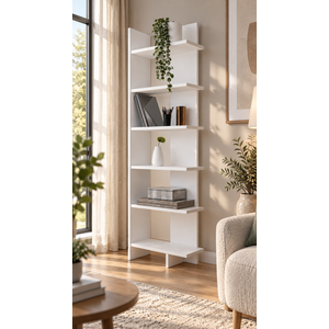 Ri̇o Ki̇taplik 6 Rafli Dekorati̇f Ki̇taplik Ev Ofi̇s Beyaz