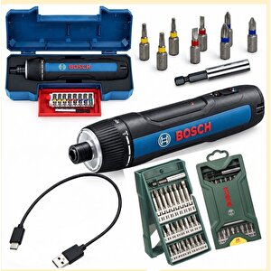 Go 3 Akülü Vidalama Makinesi Ve Bosch 25 Parça Bits Uç Ve Aksesuar Seti