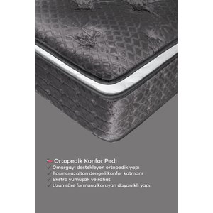 Ultra Full Ortopedik Pedli Tavşan Tüyü Kumaş Bel Ve Sırt Destekli Prime Pelüş Yatak (90x190) 90x190 cm