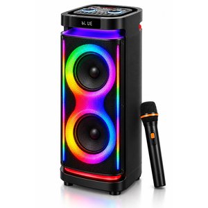 Ceremony Cm-208 400w 2x8 İnç Bluetooth Parti Hoparlörü Rgb Led Işıklı Tws Destekli