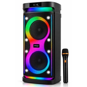Ceremony Cm-210 600w 2x10 İnç Taşınabilir Bluetooth Parti Hoparlörü Tws Disco Led Işıklı