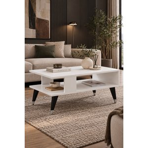Dhdshp1BS Ayçça Orta Sehpa Beyaz-Siyah Beyaz Siyah Beyaz