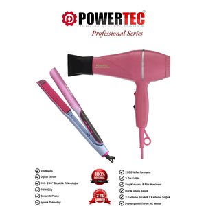 Tr-501 Profesyonel Pembe Renkli Fön Makinesi +tr-2830 İyon Özellikli Saç Şekillendirici Düzleştirici