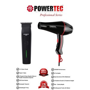 Tr-601 Profesyonel Fön Makinesi + Tr-375 Günlük Erkek Bakım Kiti (hediye Paketli Çeyiz Seti) | Siyah