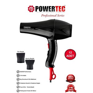 Tr-901 Profesyonel Fön Makinesi 12 Adet | Siyah