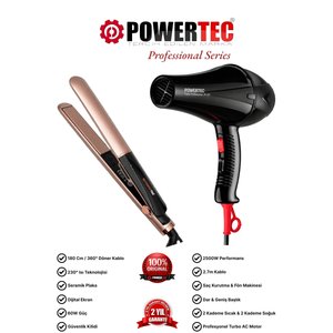 Tr-901 Profesyonel Saç Kurutma Makinesi & Tr-2860 Profesyonel Saç Düzleştirici | Siyah