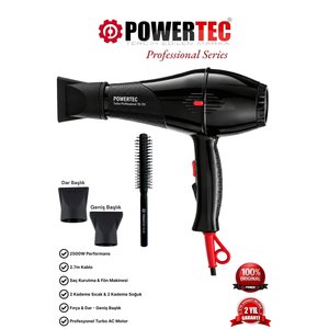 Tr-701 Profesyonel Fön Makinesi + Profesyonel Berber Fön Fırçası | Si̇yah