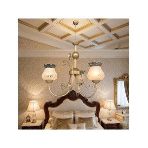 Üçlü Fi̇ski̇yeli̇ Avi̇ze Eski̇tme Stati̇k Boyali Metal Top Detayli Somon Rengi̇ Desenli̇ Camli