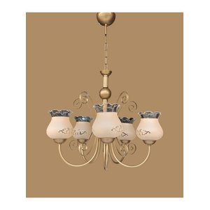 Beşli̇ Fi̇ski̇yeli̇ Avi̇ze Eski̇tme Stati̇k Boyali Metal Top Detayli Somon Rengi̇ Desenli̇ Camli