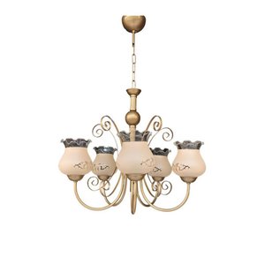 Beşli̇ Fi̇ski̇yeli̇ Avi̇ze Eski̇tme Stati̇k Boyali Metal Top Detayli Somon Rengi̇ Desenli̇ Camli