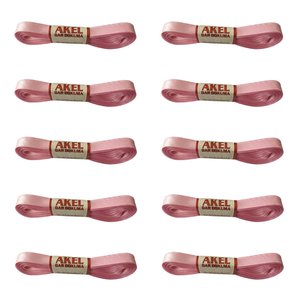 Akel Dar Dokuma Toz Pembe Saten Kurdele - 1 Cm. X 10 Metre - 10 Adet