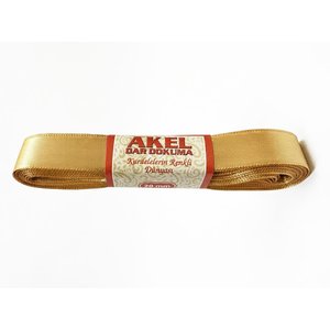 Dar Dokuma Altın Gold Saten Kurdele - 2 Cm. X 10 Metre - 1 Adet