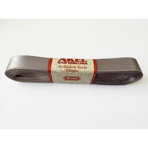 Dar Dokuma Gri Saten Kurdele - 1 Cm. X 10 Metre - 5 Adet