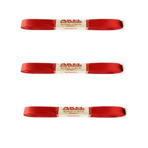 Dar Dokuma Kırmızı Saten Kurdele - 1 Cm. X 10 Metre - 3 Adet