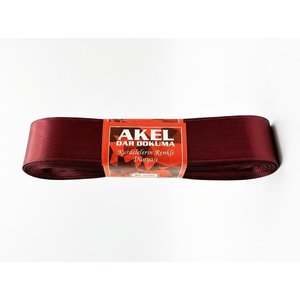 Akel Dar Dokuma Bordo Saten Kurdele - 2 Cm. X 10 Metre - 1 Adet