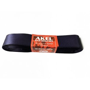 Akel Dar Dokuma Lacivert Saten Kurdele - 3 Cm. X 10 Metre - 1 Adet