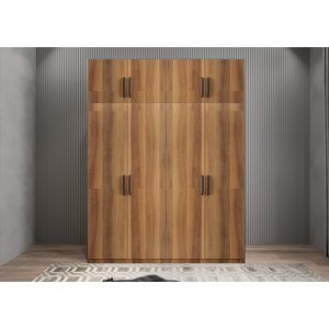 Süper 4 Kapaklı Gardırop - Ceviz - G.d.s_4_140 180 cm